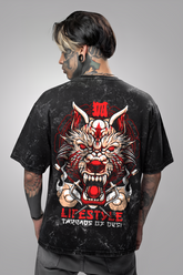Wolf Acid Washed Oversized Tee
